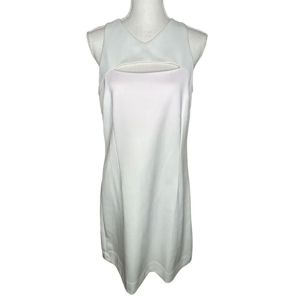 Gretchen Scott White Sleeveless Cut Out Dress Sz Large